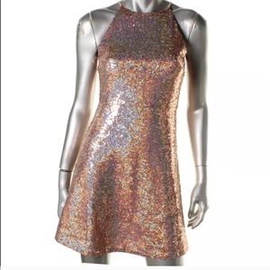 Aqua Peach Holographic Glitter Dress